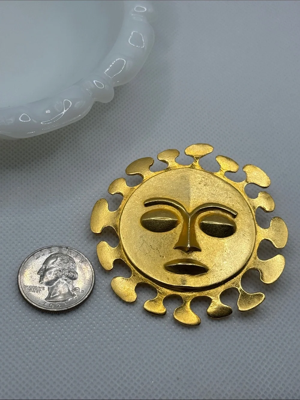 Vintage unsigned Maxine Denker huge celestial sun brooch pin pendant Nordstrom